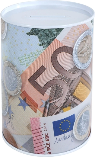 Metalinė taupyklė su euro motyvu