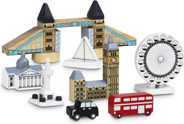 Šviečiančios medinės kaladėlės „London“