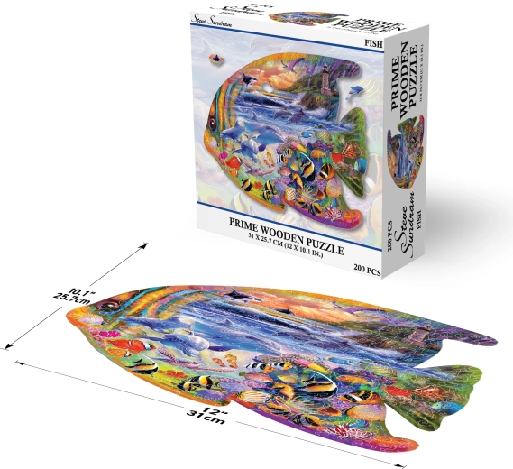 Prime 3D medinė dėlionė žuvis – 200 dalių
