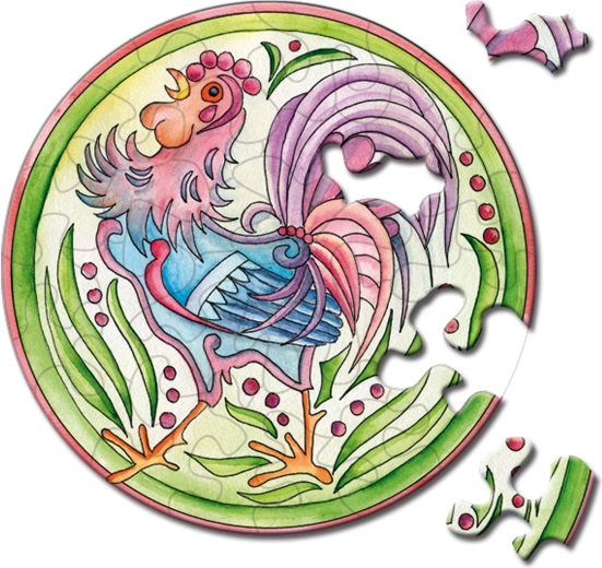 Curiosi round puzzle Picoli rooster 33 pieces
