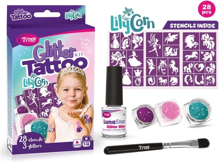 Blizgių tatuiruočių rinkinys LilyCorn