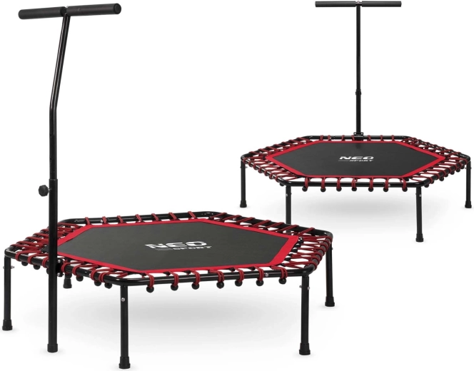 Neo-Sport Fitness Trampoline with Handlebar 127 cm Hexagonal Red