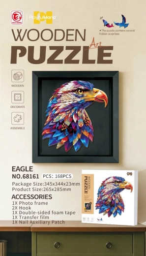 Wooden eagle puzzle, 168 pieces