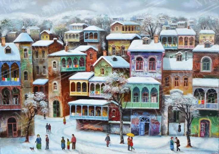 Puzzle Snow in Old Tbilisi 1000 Pieces