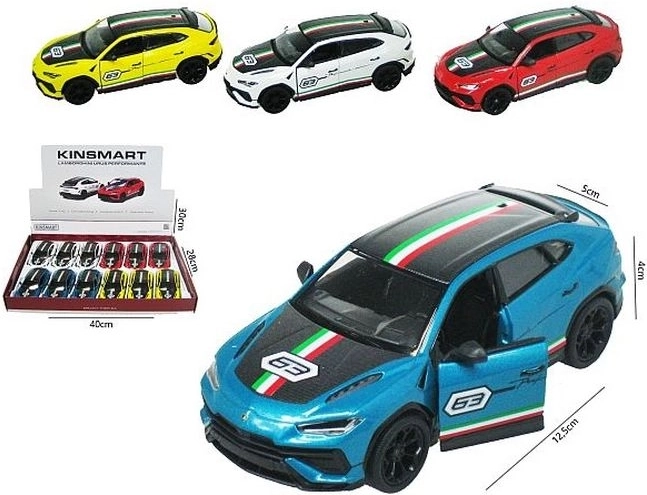 Mini automobiliukas Lamborghini Urus su „pull-back“ pavara ir atidaromomis durimis