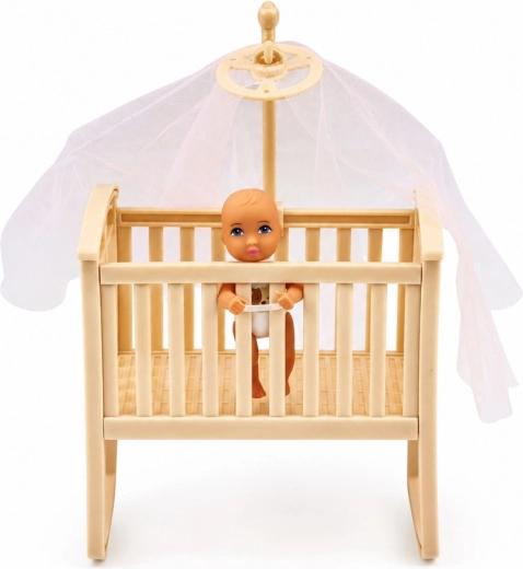 Lovytė su baldakimu migdymui