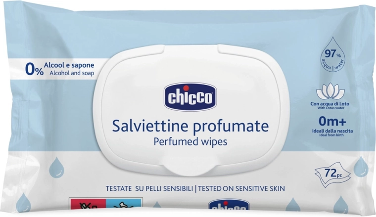 Chicco Baby Perfumed Wet Wipes 72 pcs