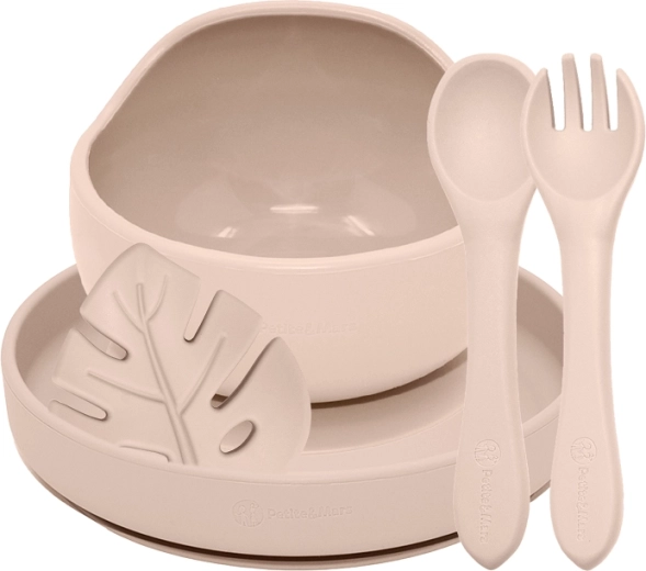 Petite&Mars silikoninis maitinimo rinkinys take&match desert sand 4 vnt. (6m+)