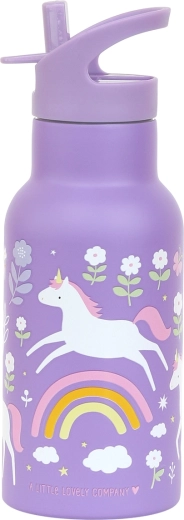 A Little Lovely Company – nerūdijančio plieno gertuvė 350 ml – Vienaragiai ir Vaivorykštė