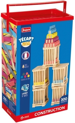 Jeujura medinė konstravimo kaladėlių rinkinys Técap multicolor 300 dalių