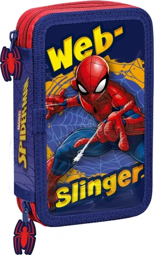 Dviskyris penalas su priedais SPIDERMAN raudonai–mėlynas