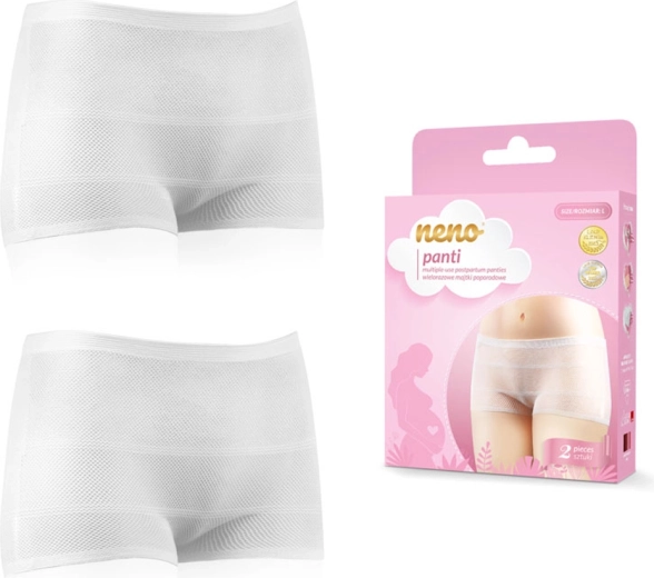 Neno Panti Reusable Mesh Postpartum Underwear, Size L, 2 pcs