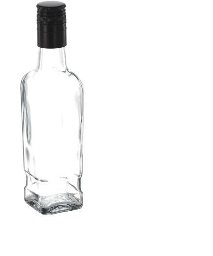 Stiklinis viskio butelis 250 ml su užsukamu dangteliu