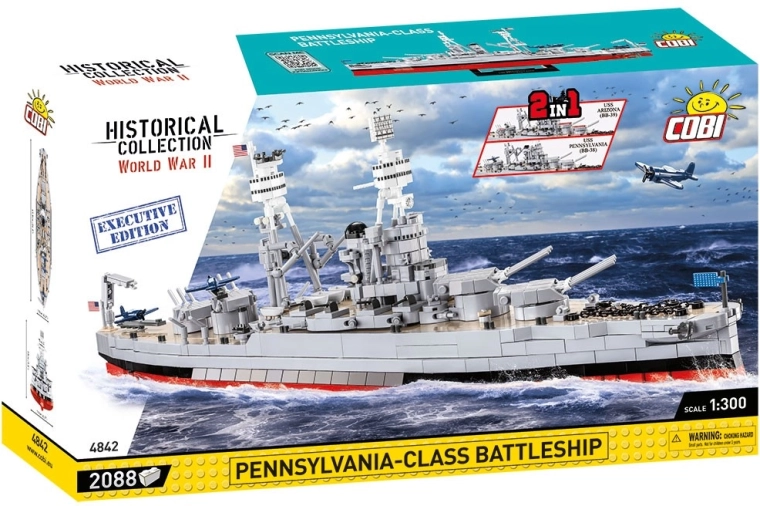 Cobi USS Arizona / USS Pennsylvania Executive Edition konstruktorius mūšio laivas 2 viename