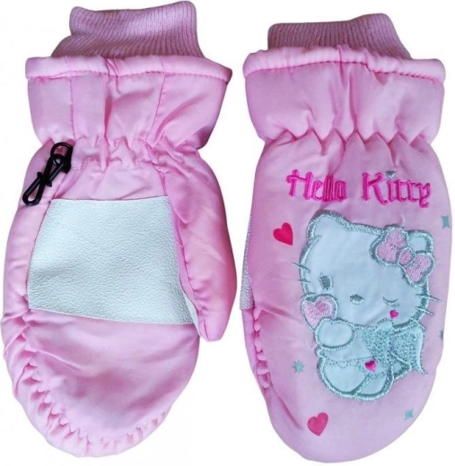 Vaikiškos slidinėjimo pirštinės Hello Kitty, rožinės, neperšlampamos, pašiltintos – 1 vnt.