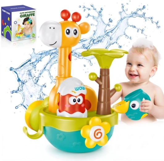 Woopie Baby Giraffe Bath Toy with Suction Cups and Funnel