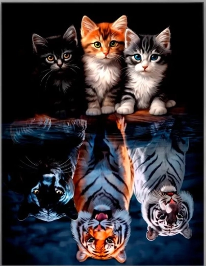 Diamond Painting – Cats and Big Cats 30 × 40 cm