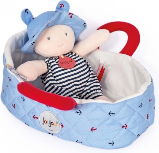 Doudou Jolijou lėlė mėlyname nešiojimo krepšyje