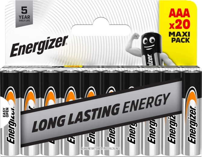 Energizer Everyday AAA šarminės baterijos, 20 vnt.