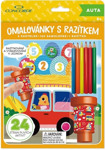 Spalvinimo knygelė su antspaudu CONCORDE – automobiliai