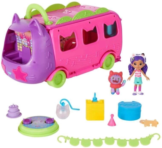 Atsiveriantis vakarėlių autobusas su besisukančiu podiumu