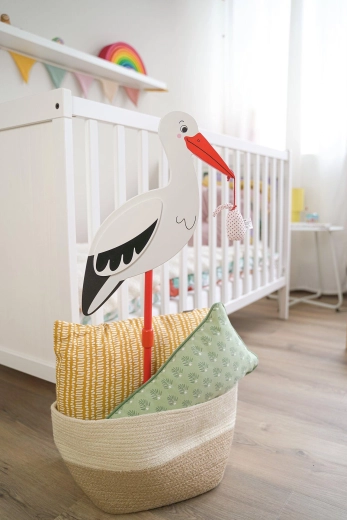 Decorative garden stake – stork with a baby in a sling XL - 1 piece