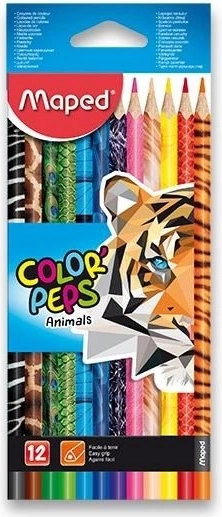 MAPED trikampiai spalvoti pieštukai Color'Peps Animals 12 vnt.
