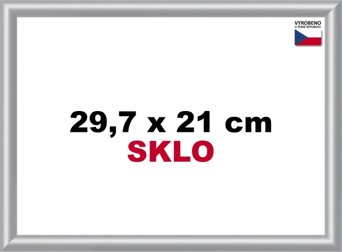 Sidabrinis plastikinis rėmelis A4 formatui