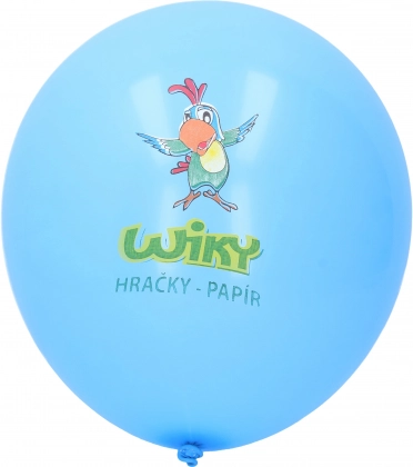Mėlynas balionas su spauda WIKY 30 cm – pakuotė 100 vnt.