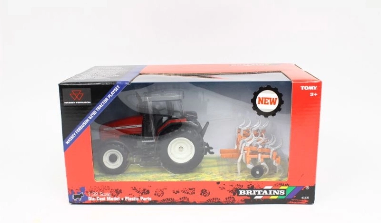Britains Massey Ferguson 6290 traktorius su kultivatoriumi 1:32