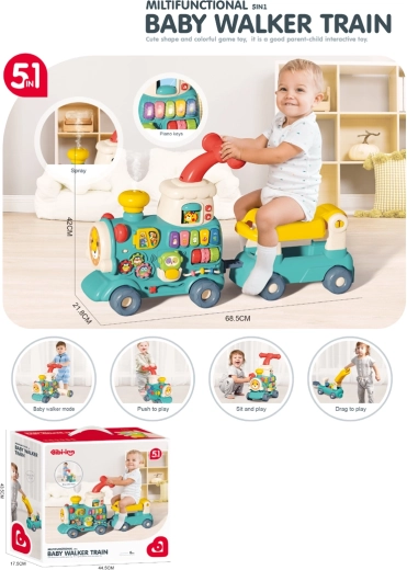 5-in-1 Locomotive Walker for Kids – Blue