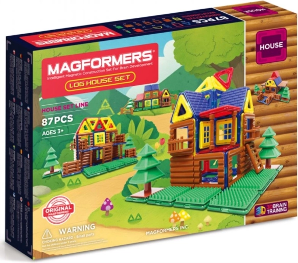 MAGFORMERS Miško rąstinis namelis 87 dalių