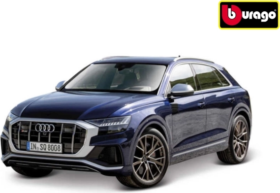 Metalinis modelis Bburago 1:32 Audi SQ8 mėlynas