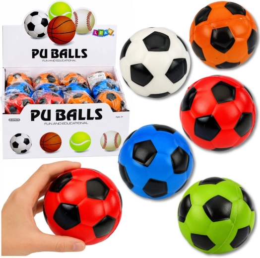 Putplasčio kamuoliukas metimui ir gaudymui futbolo dizaino 6 cm