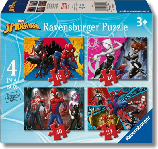 Ravensburger dėlionė Marvel: Spider-Man 4v1 (12–24 detalės)