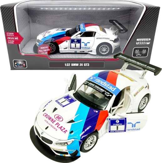 Metalinė 1:32 BMW Z4 GT3 modelio mašinėlė – balta versija