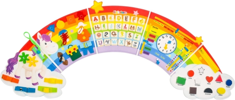 2Kids Toys minkšta išlankstoma veiklos lenta vaivorykštė su debesimis – 1 vnt.