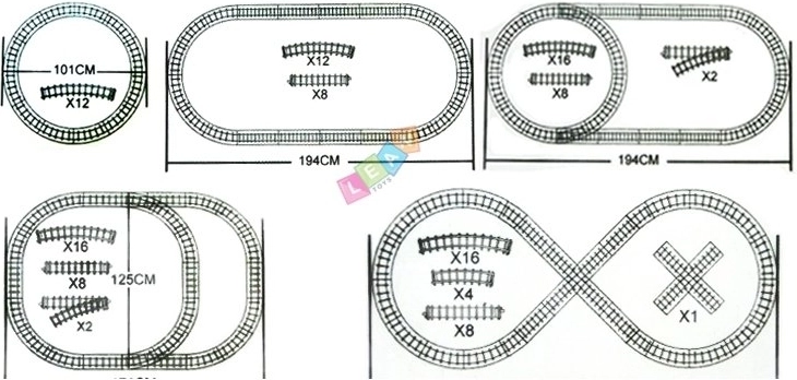 Variable track sections with switches