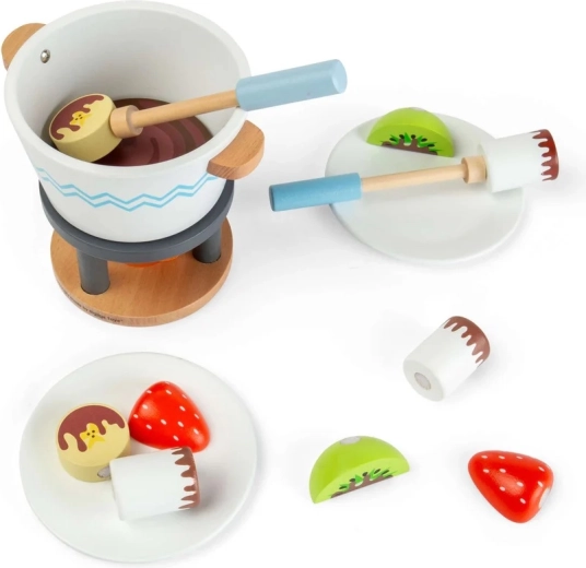 Bigjigs Toys wooden fondue set with chocolate