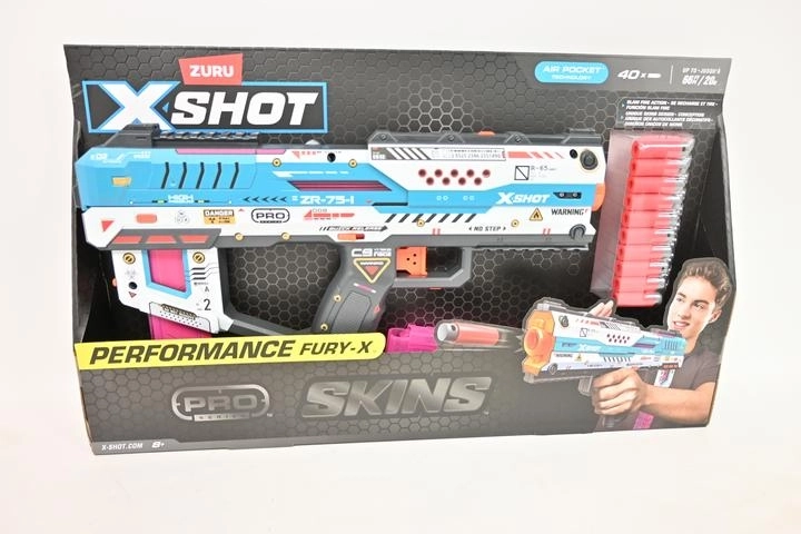 Zuru X-shot Skins Fury X for shooting short darts