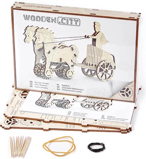 Medinis 3D galvosūkis – romėnų kovos vežimas WOODEN CITY