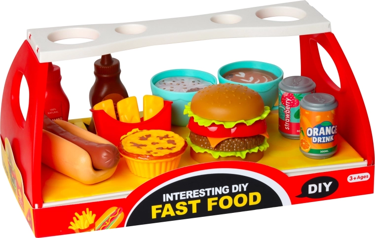 Kids Fast Food Set – Hamburger and Hot Dog with Accessories