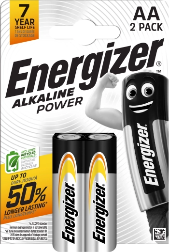 Šarminės baterijos AA ENERGIZER Alkaline Power, 2 vnt.
