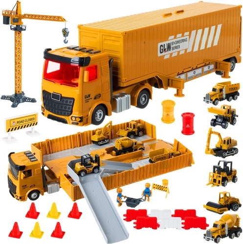 Iso Trade construction truck with crane and accessories