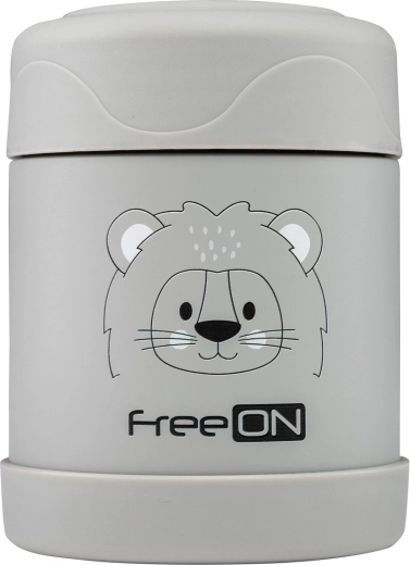 FreeON nerūdijančio plieno termosas maistui, 350 ml, pilkas