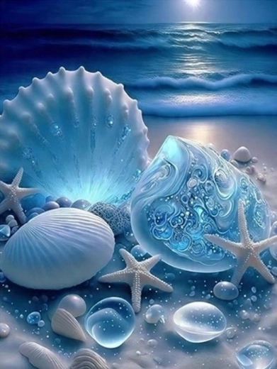 Norimpex Paint by Numbers White Seashells on the Beach 40 × 50 cm