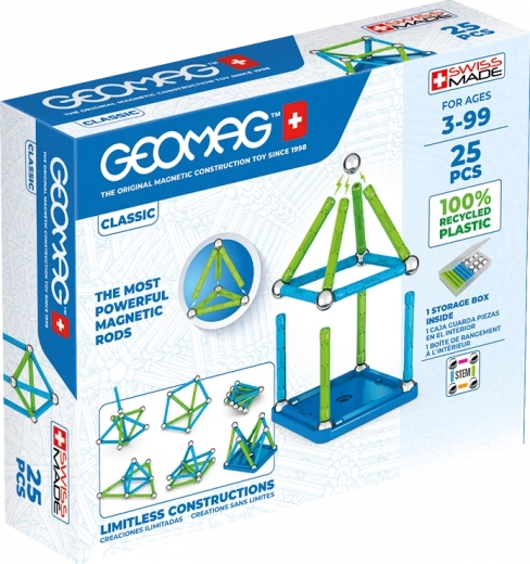 Magnetinis konstruktorius GEOMAG classic recycled – 25 dalys