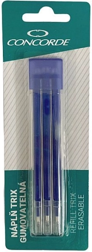 Papildymai trinamam rašikliui CONCORDE TRIX 0,7 mm, mėlyni, 3 vnt.