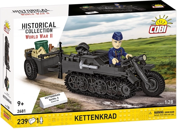 Cobi II WW Sd.Kfz. 2 Kettenkrad su priekaba 1:28 (239 dalių)