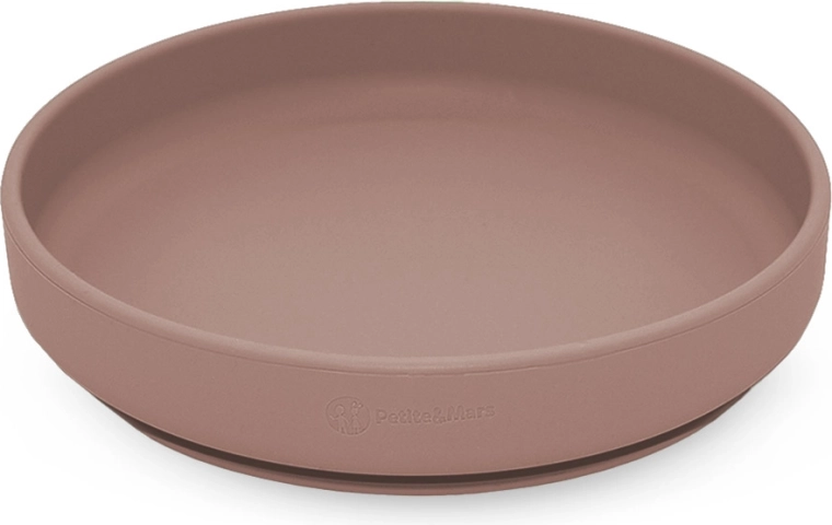 Petite&Mars silikoninė lėkštė su siurbtuku take&match bitter cocoa 6m+
